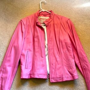 Vintage Super cute hot pink biker jacket